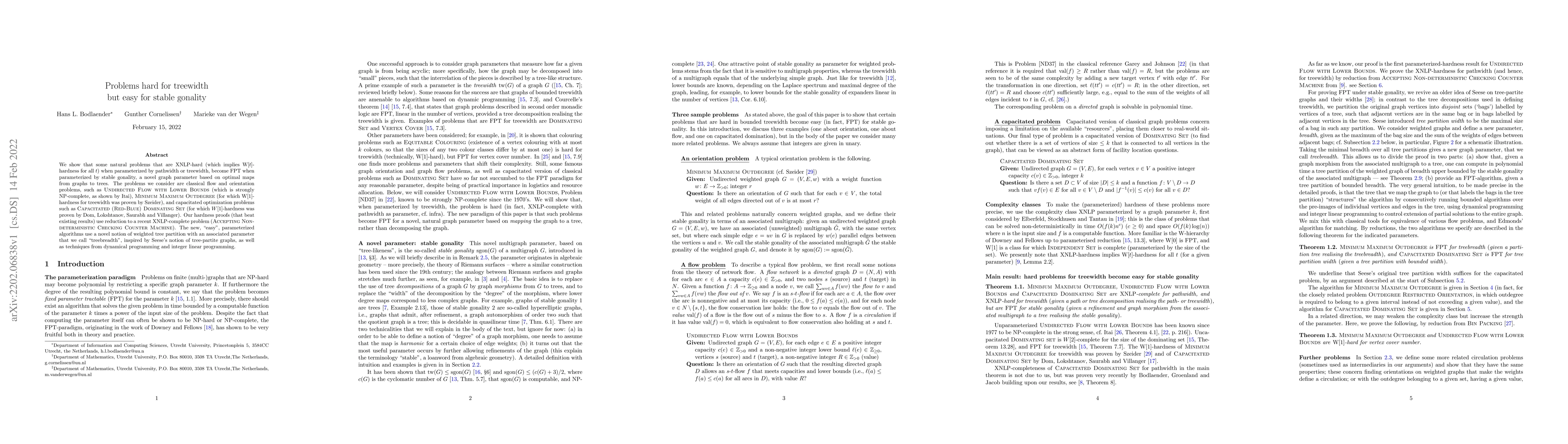 Thumbnail for Problems hard for treewidth but easy for stable gonality