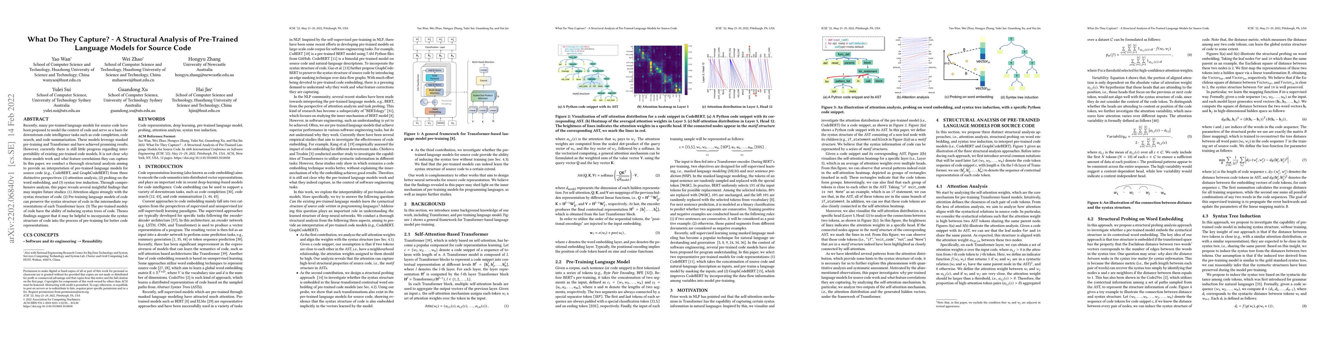 Thumbnail for What Do They Capture? -- A Structural Analysis of Pre-Trained Language
  Models for Source Code