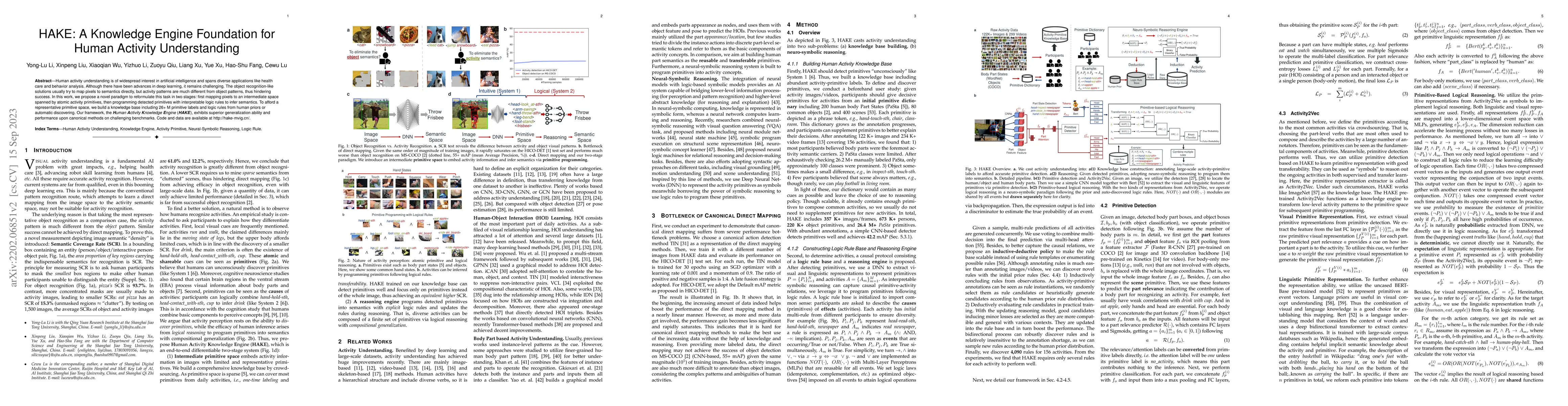 Thumbnail for HAKE: A Knowledge Engine Foundation for Human Activity Understanding