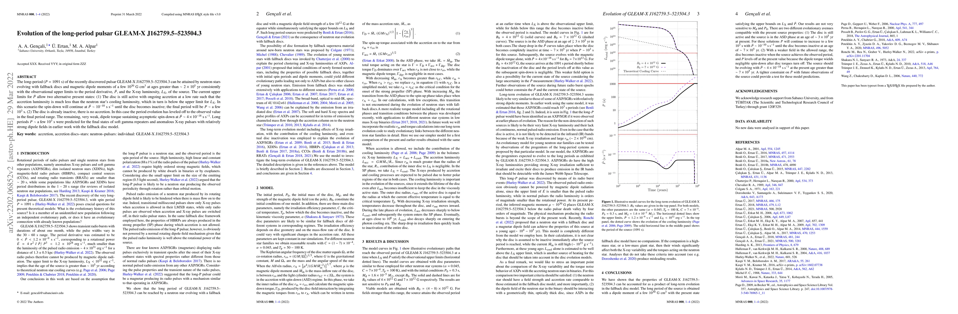 Thumbnail for Evolution of the long-period pulsar GLEAM-X J162759.5-523504.3