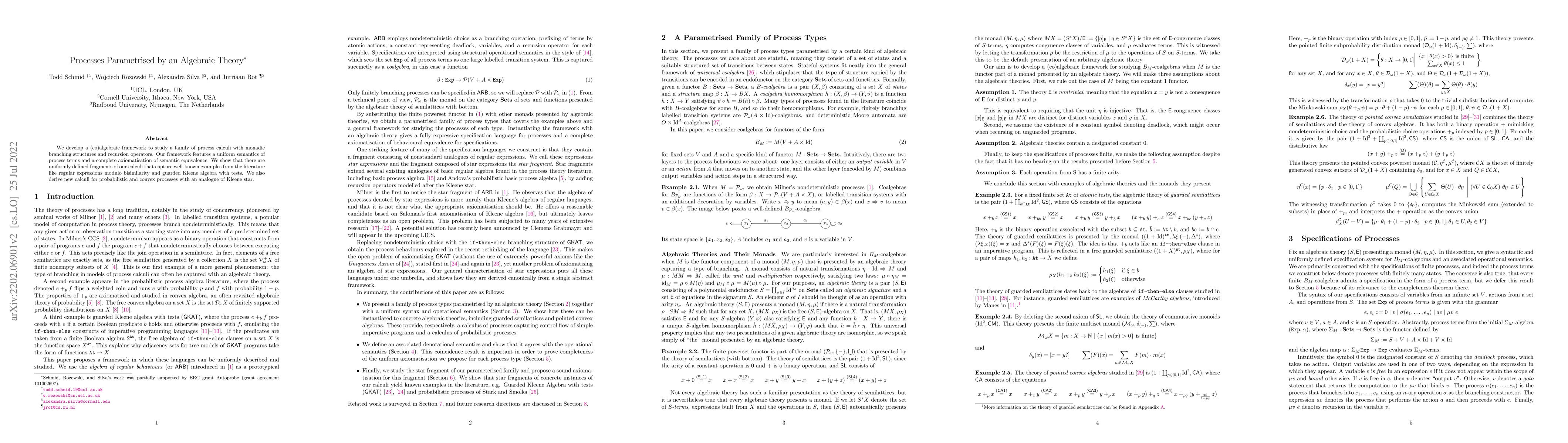 Thumbnail for Processes Parametrised by an Algebraic Theory