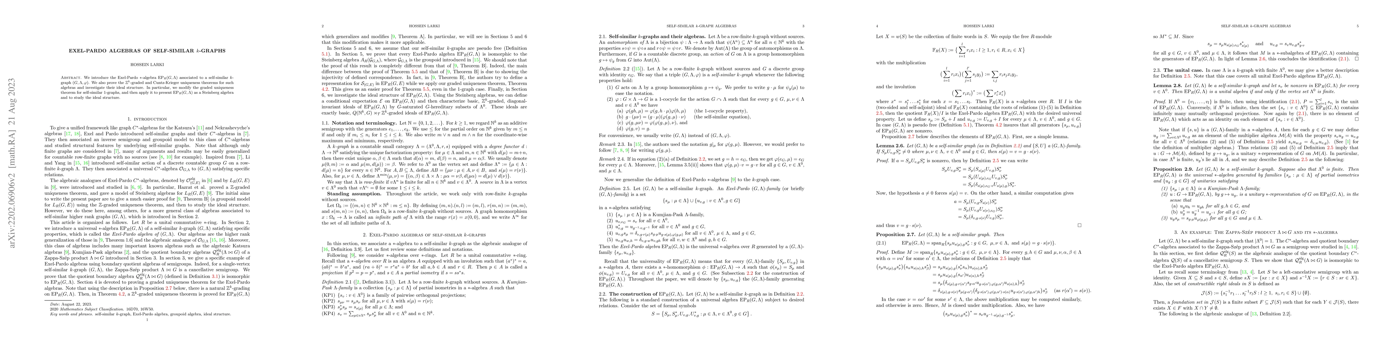Thumbnail for Exel-Pardo algebras of self-similar $k$-graphs