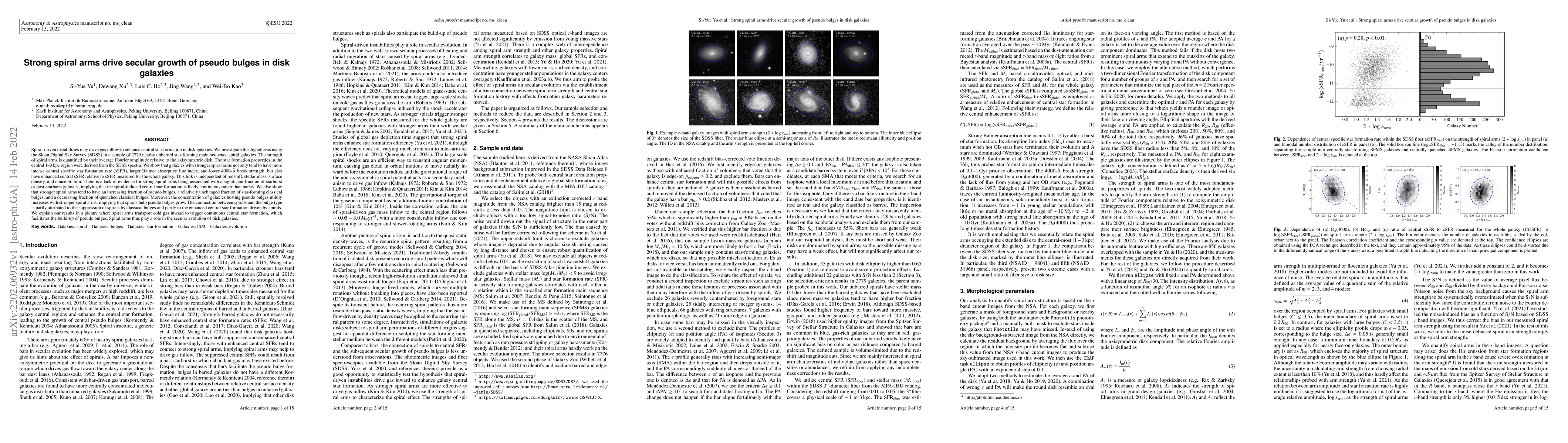 Thumbnail for Strong spiral arms drive secular growth of pseudo bulges in disk
  galaxies