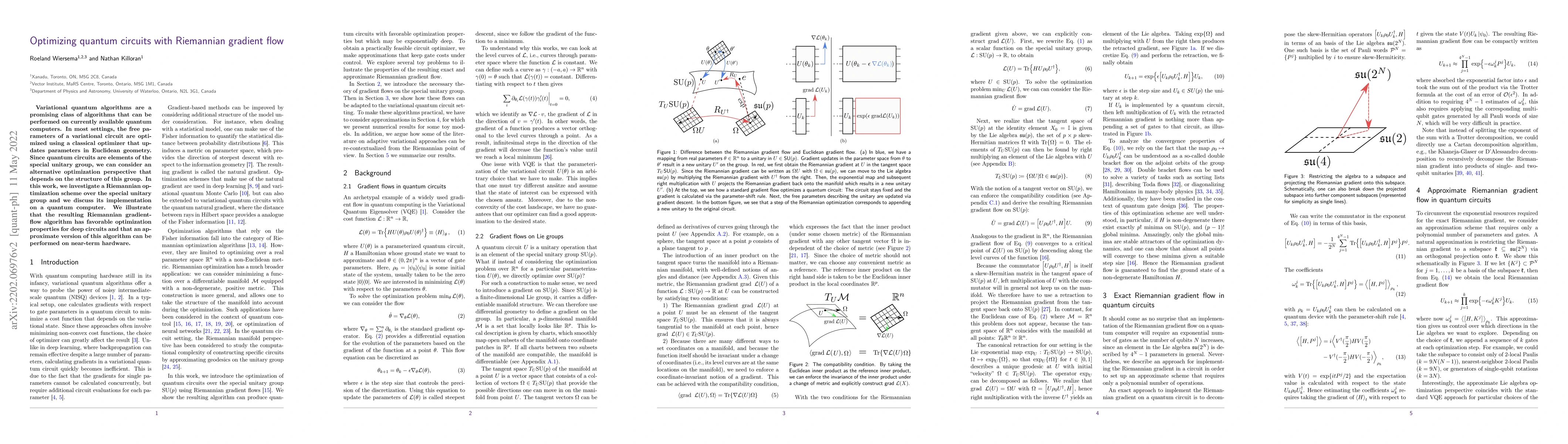 Thumbnail for Optimizing quantum circuits with Riemannian gradient flow