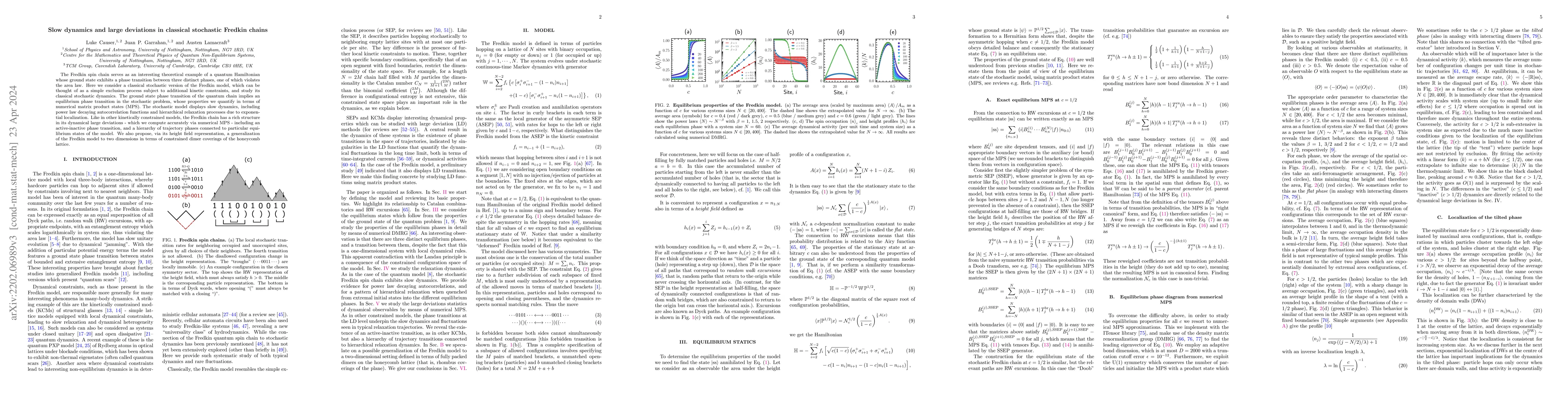 Thumbnail for Slow dynamics and large deviations in classical stochastic Fredkin
  chains