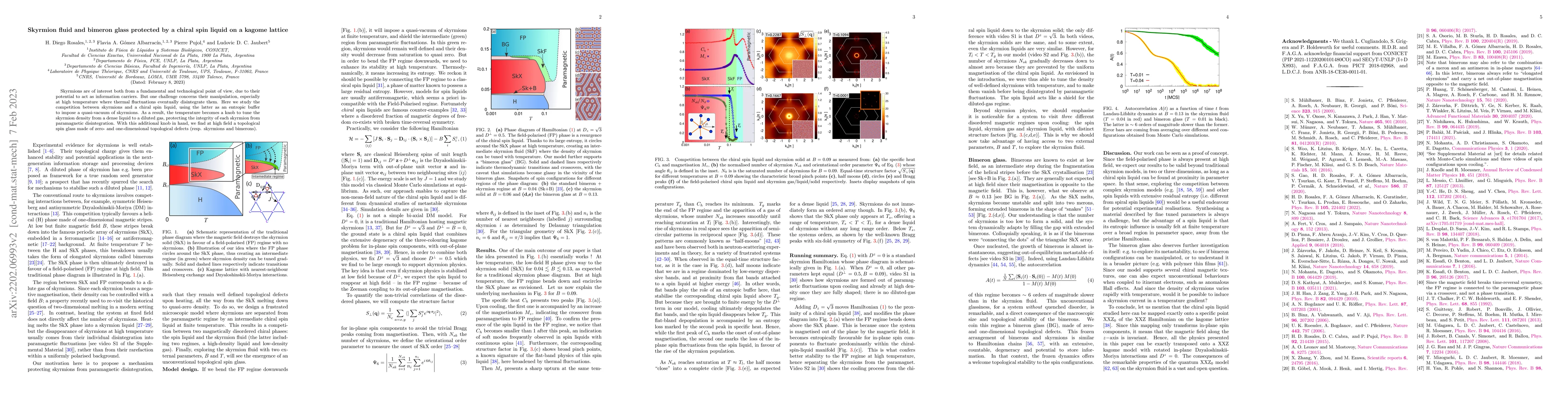 Thumbnail for Skyrmion fluid and bimeron glass protected by a chiral spin liquid on a
  kagome lattice