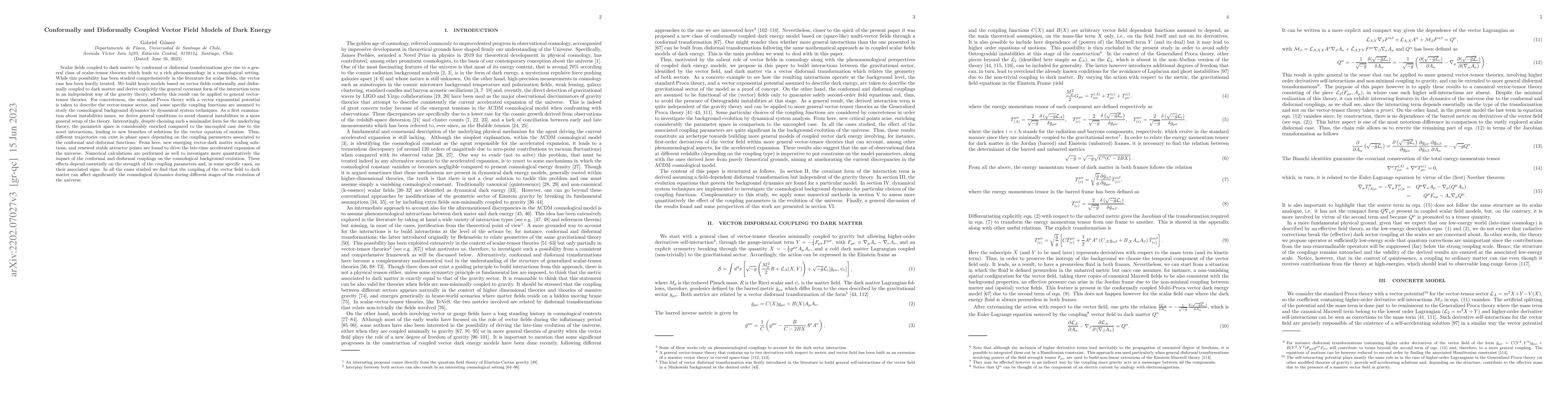 Thumbnail for Conformally and Disformally Coupled Vector field Models of Dark Energy