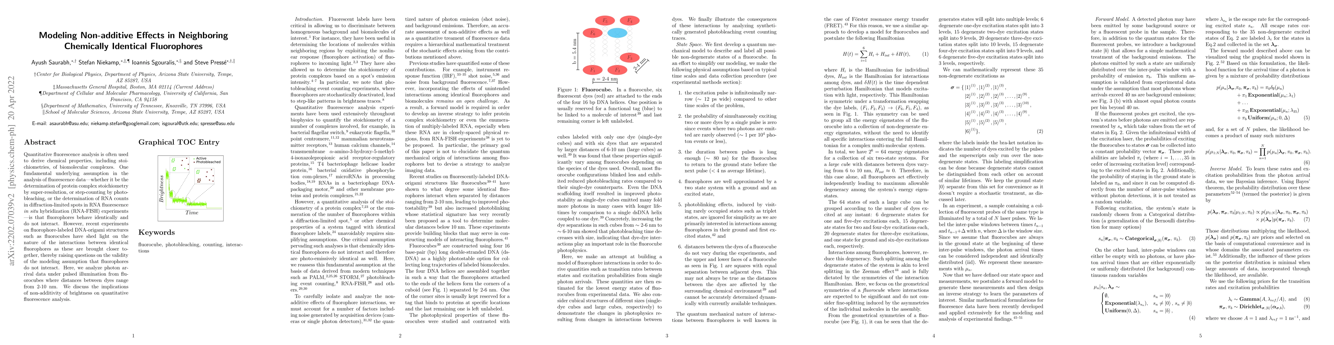 Thumbnail for Modeling Non-additive Effects in Neighboring Chemically Identical
  Fluorophores