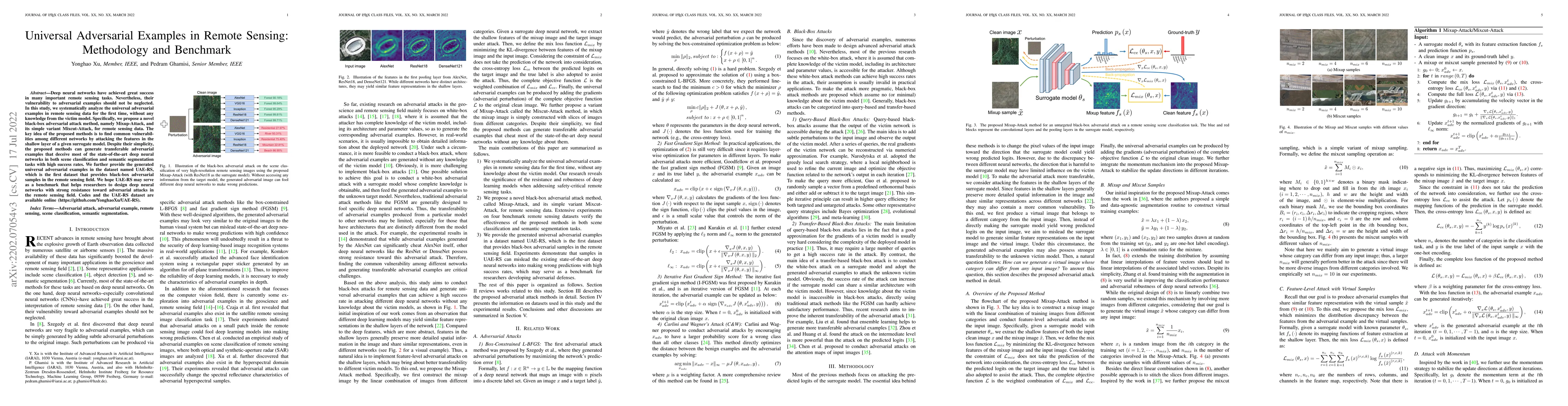 Thumbnail for Universal Adversarial Examples in Remote Sensing: Methodology and
  Benchmark