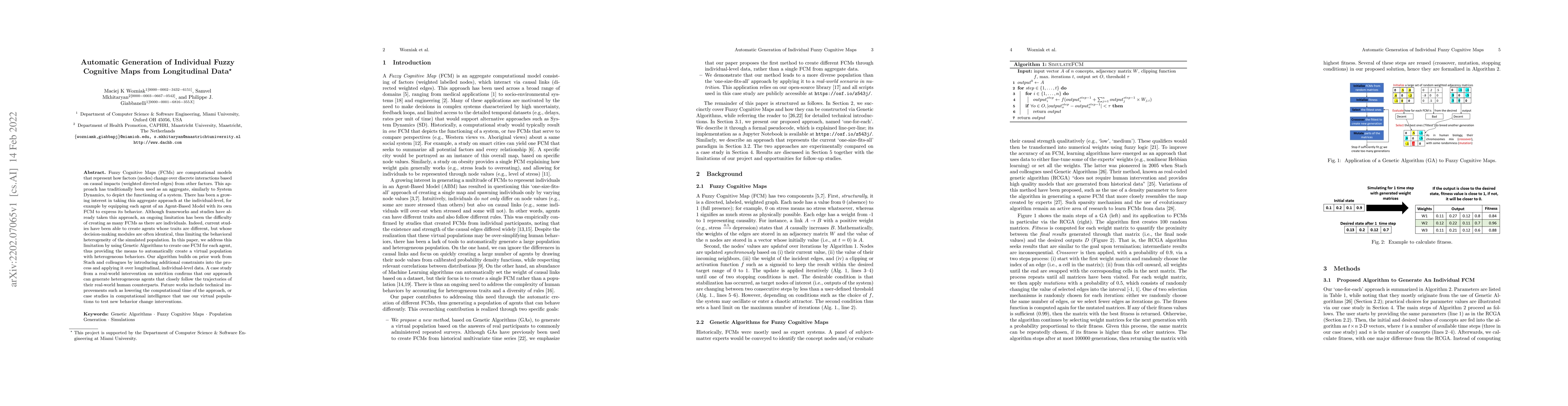 Thumbnail for Automatic Generation of Individual Fuzzy Cognitive Maps from
  Longitudinal Data