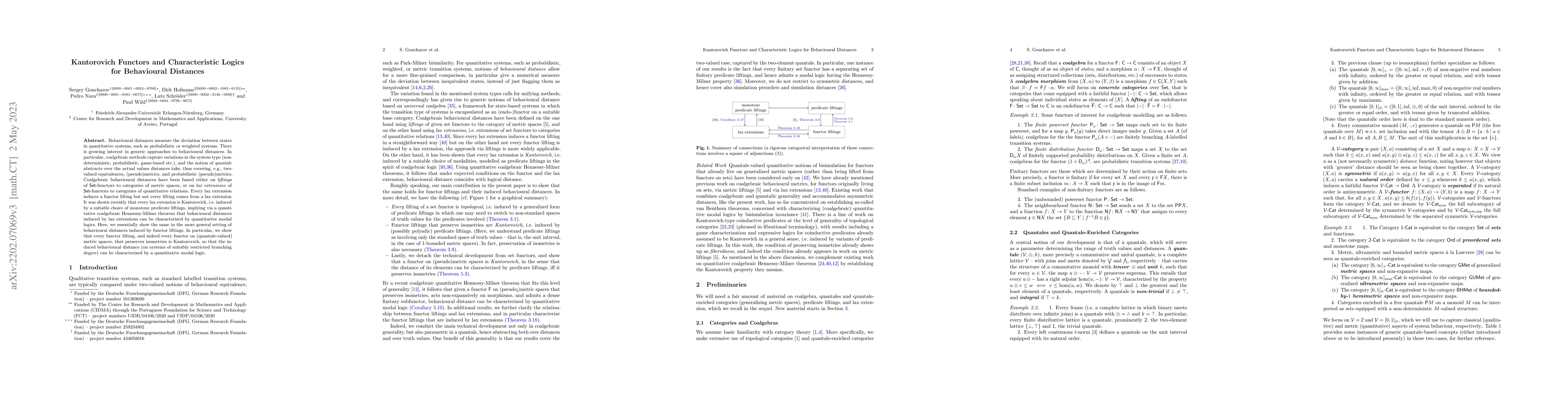 Thumbnail for Kantorovich Functors and Characteristic Logics for Behavioural Distances