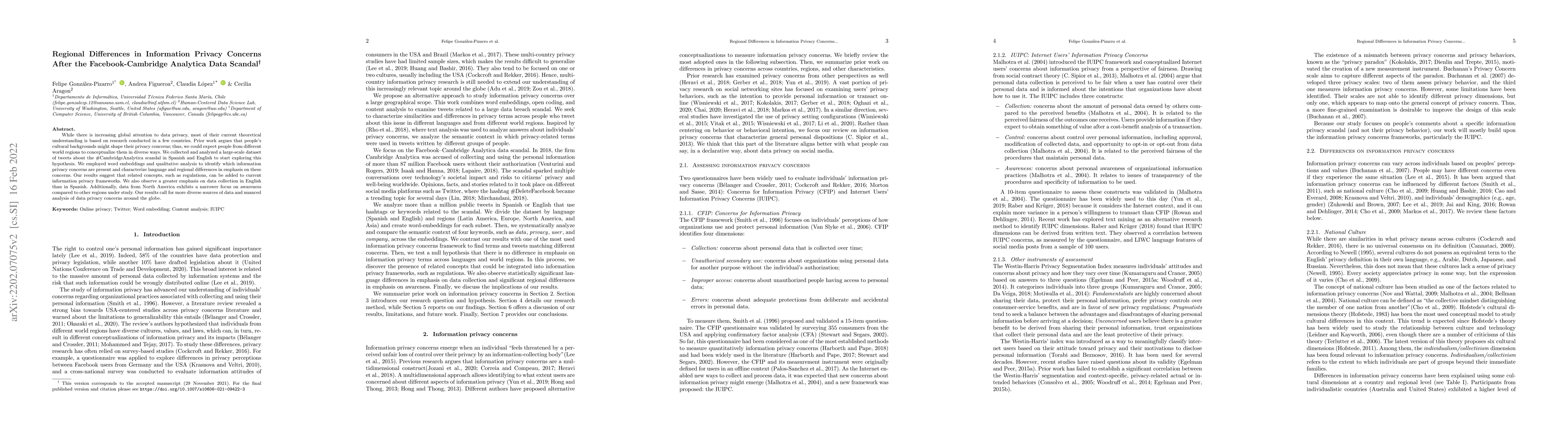 Thumbnail for Regional Differences in Information Privacy Concerns After the
  Facebook-Cambridge Analytica Data Scandal
