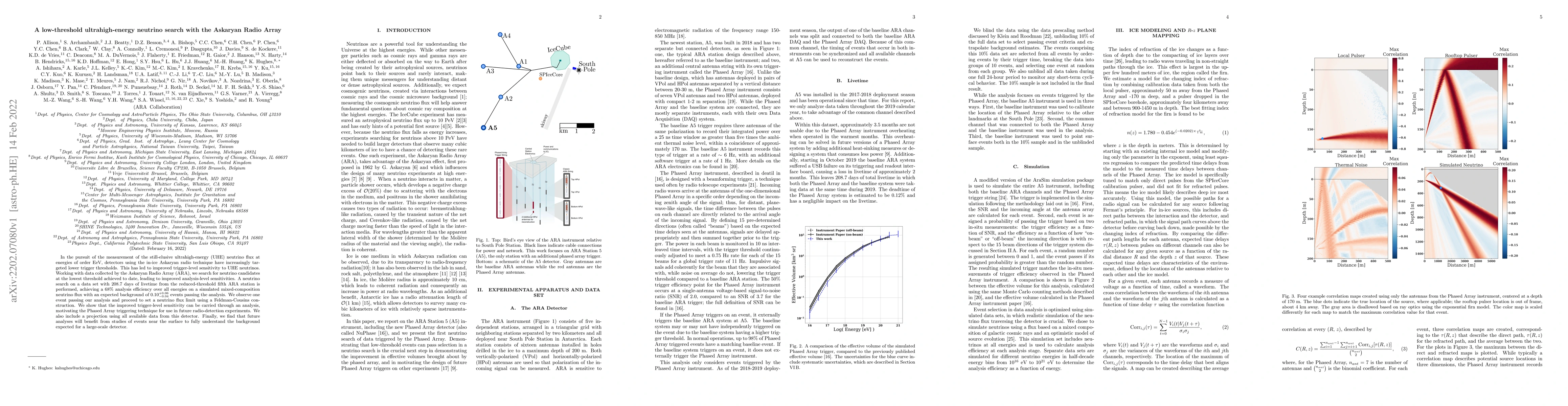 Thumbnail for A low-threshold ultrahigh-energy neutrino search with the Askaryan Radio
  Array