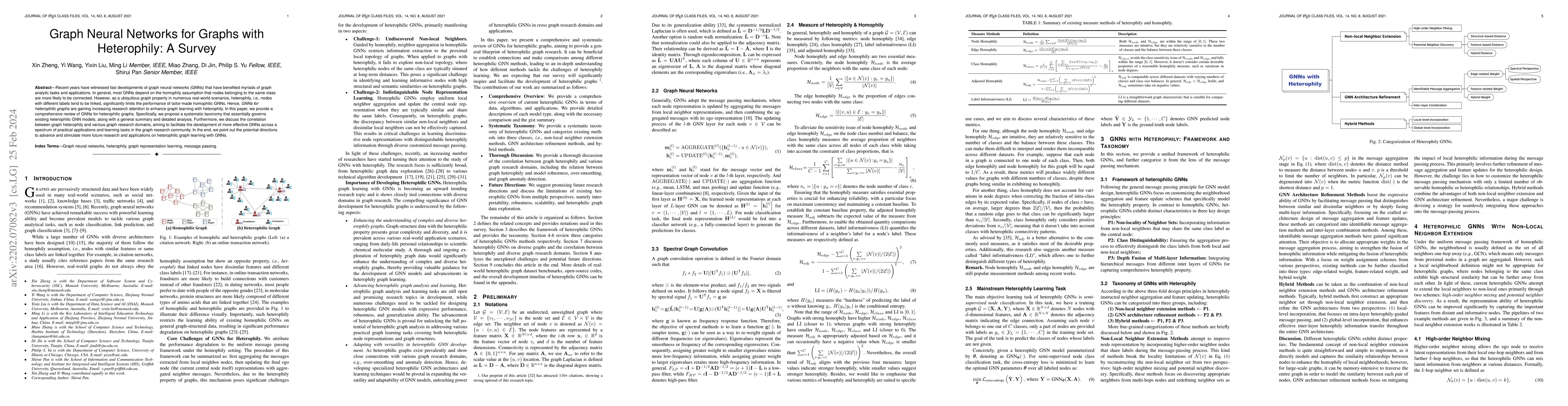 Thumbnail for Graph Neural Networks for Graphs with Heterophily: A Survey