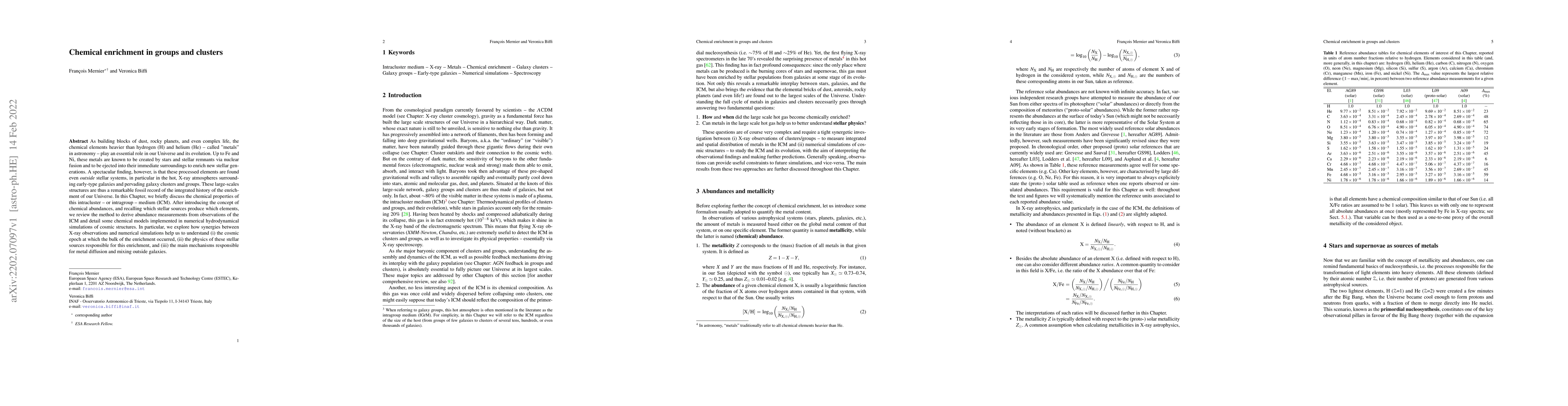 Thumbnail for Chemical enrichment in groups and clusters