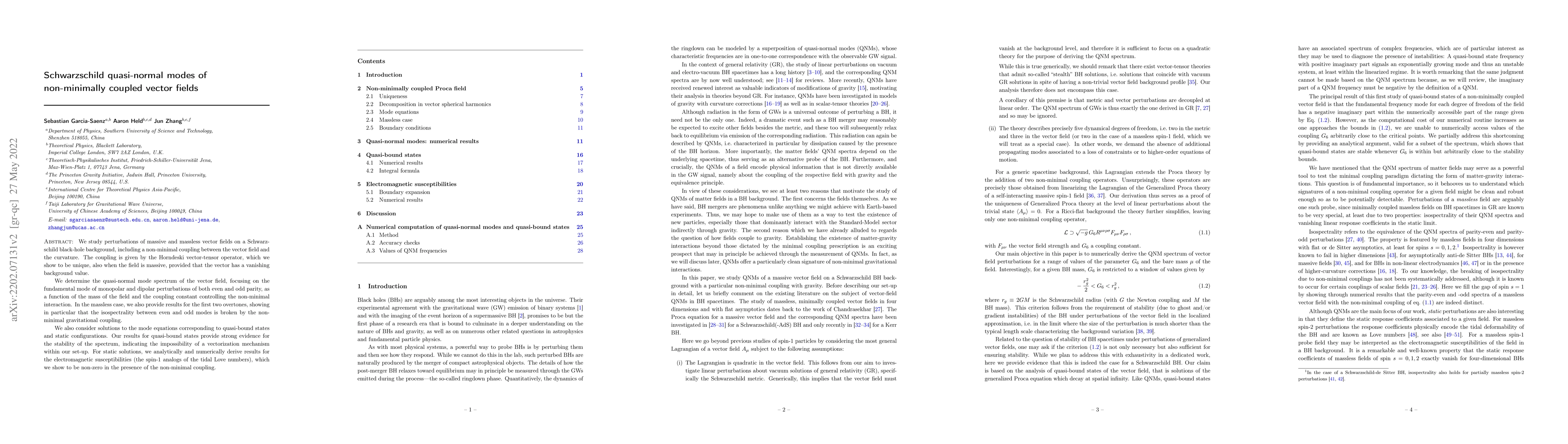 Thumbnail for Schwarzschild quasi-normal modes of non-minimally coupled vector fields