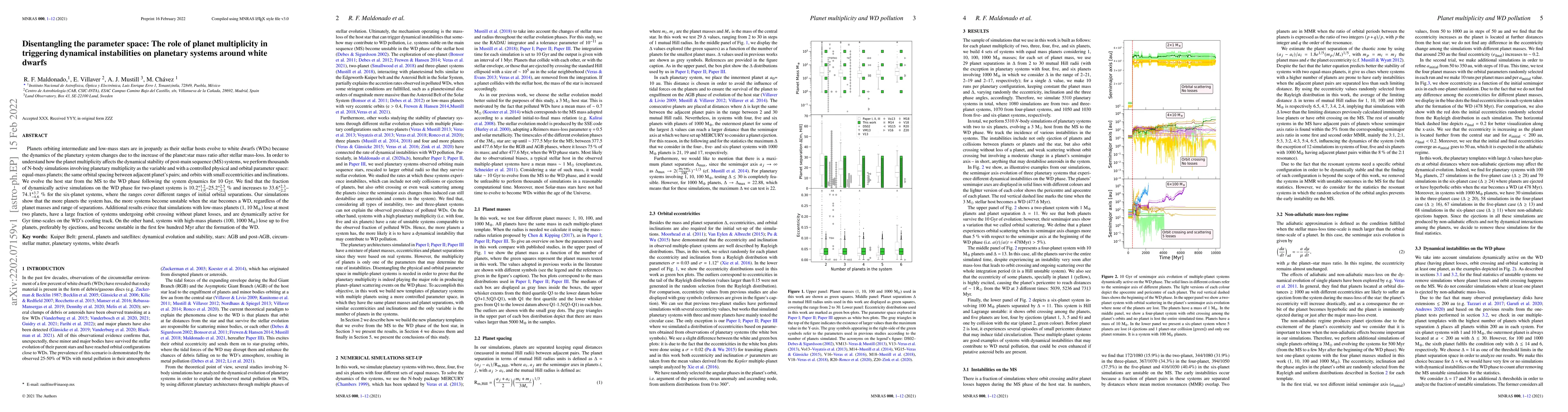 Thumbnail for Disentangling the parameter space: The role of planet multiplicity in
  triggering dynamical instabilities on planetary systems around white dwarfs