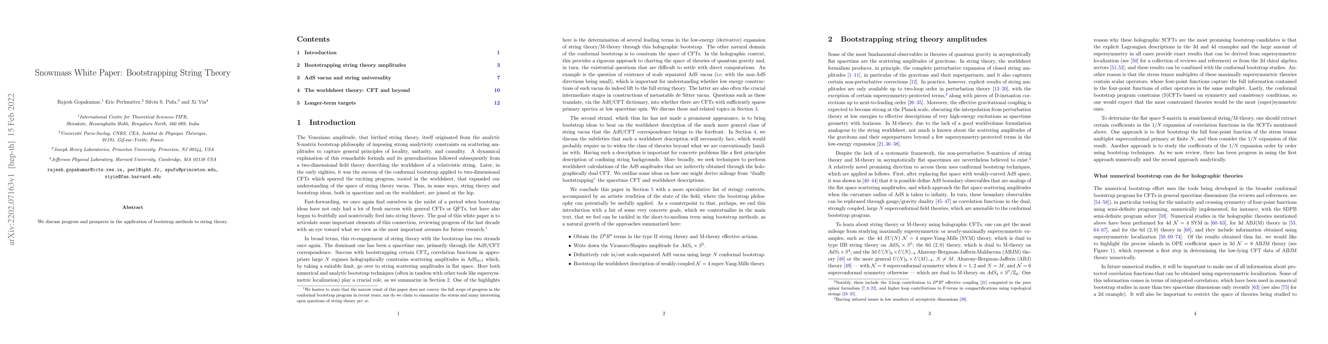 Thumbnail for Snowmass White Paper: Bootstrapping String Theory