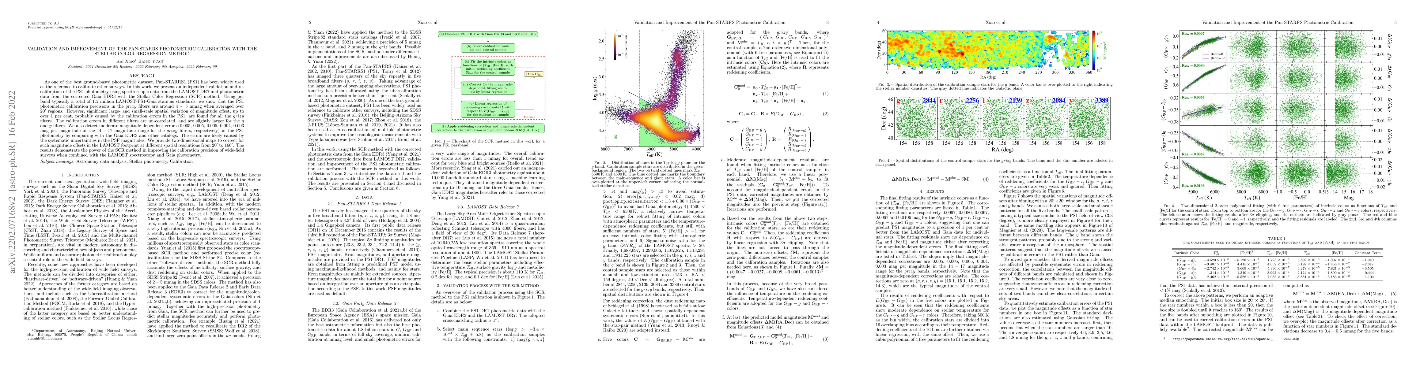 Thumbnail for Validation and Improvement of the Pan-STARRS Photometric Calibration
  with the Stellar Color Regression Method