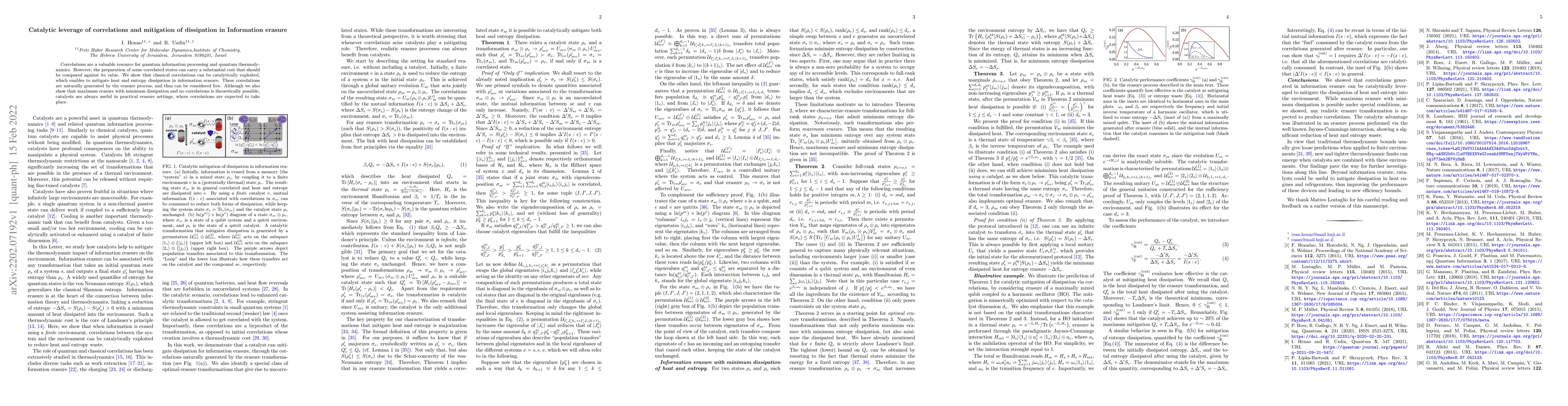 Thumbnail for Catalytic leverage of correlations and mitigation of dissipation in
  Information erasure