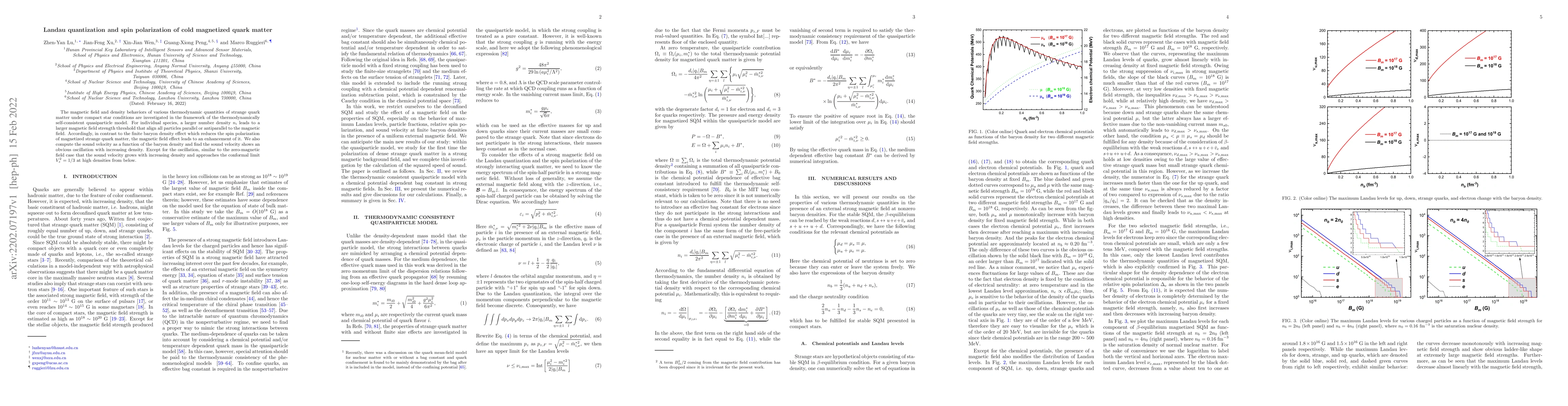 Thumbnail for Landau quantization and spin polarization of cold magnetized quark
  matter