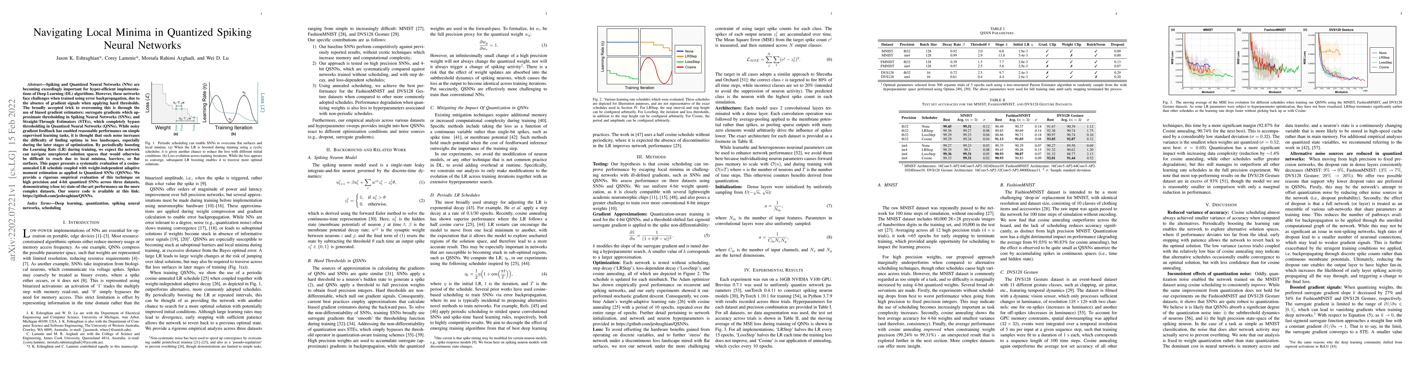 Thumbnail for Navigating Local Minima in Quantized Spiking Neural Networks