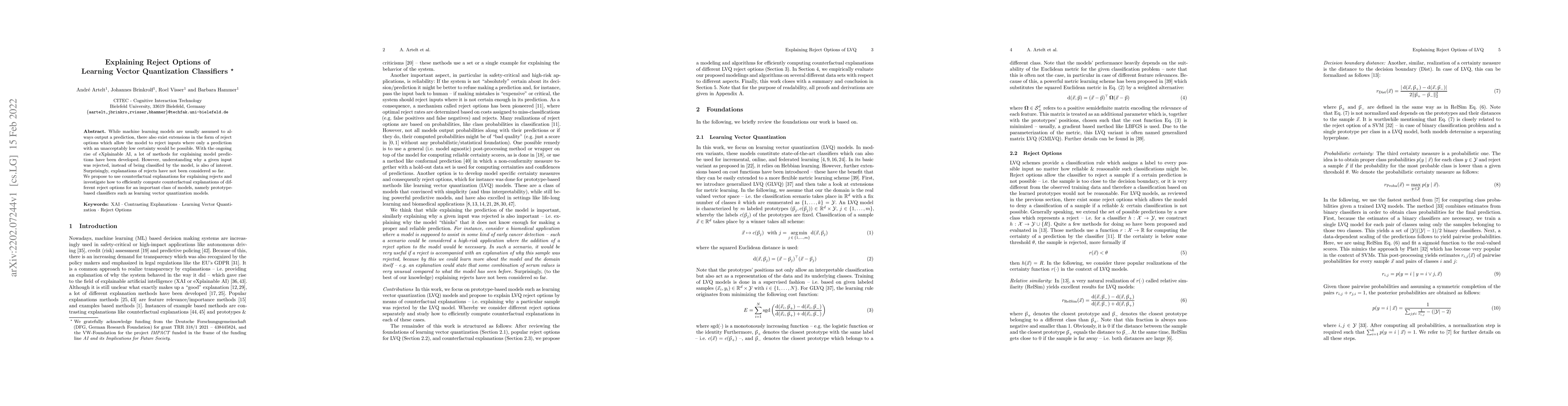 Thumbnail for Explaining Reject Options of Learning Vector Quantization Classifiers