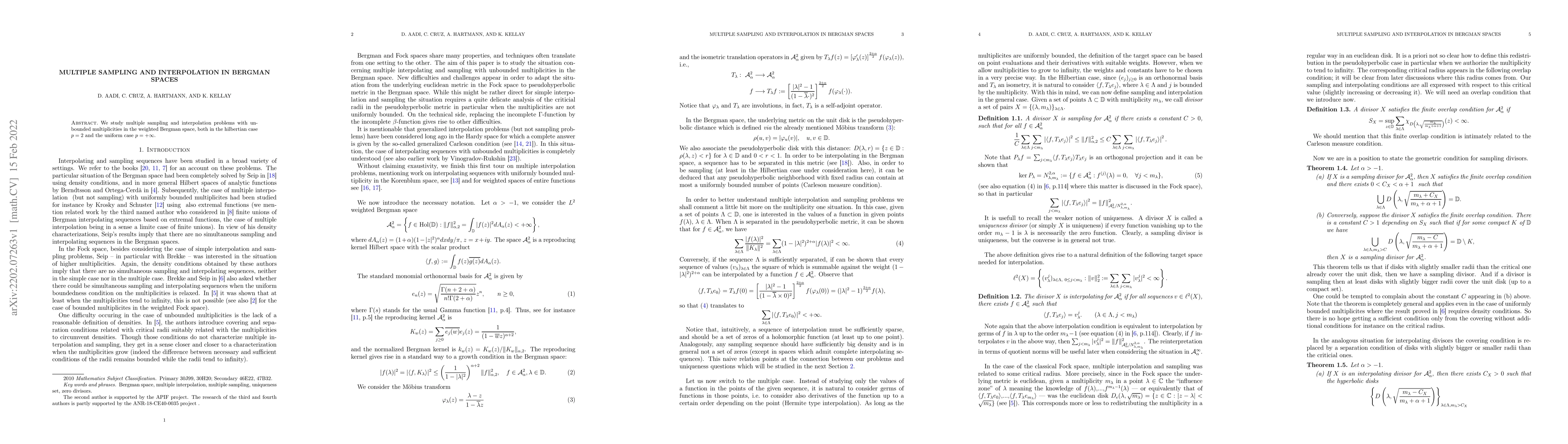 Thumbnail for Multiple sampling and interpolation in Bergman spaces