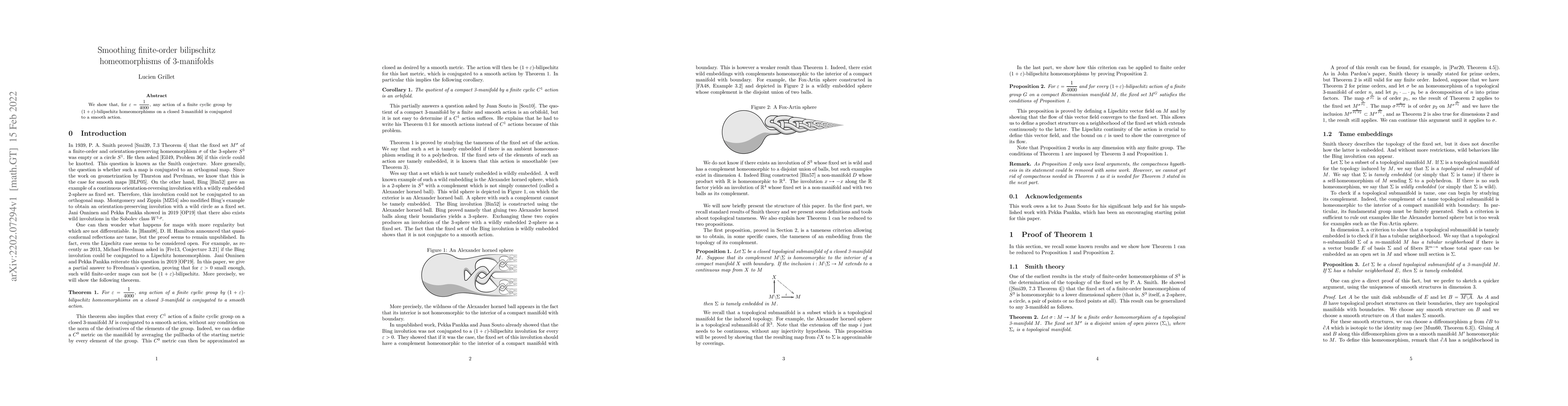 Thumbnail for Smoothing finite-order bilipschitz homeomorphisms of 3-manifolds