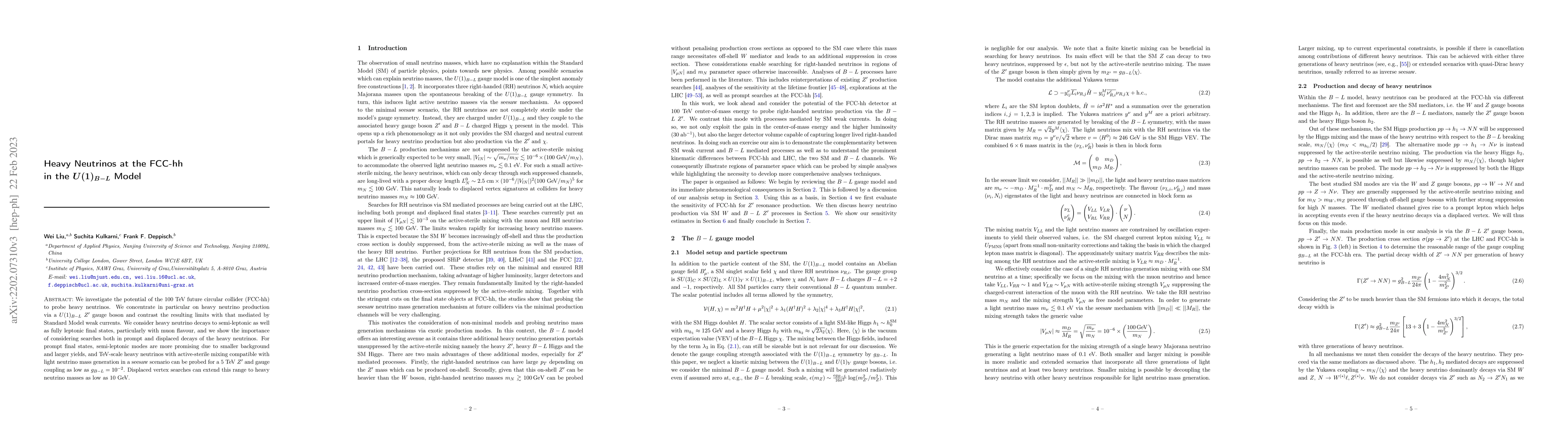 Thumbnail for Heavy Neutrinos at the FCC-hh in the $U(1)_{B-L}$ Model