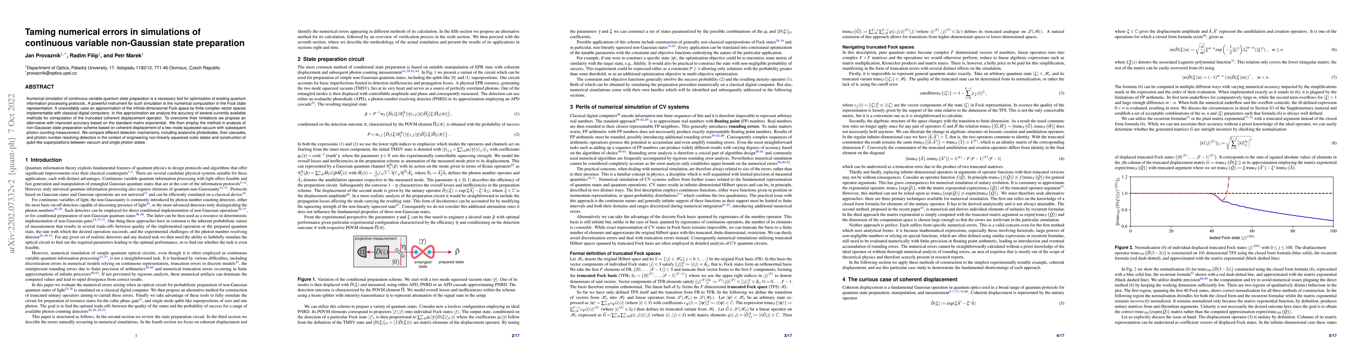 Thumbnail for Taming numerical errors in simulations of continuous variable
  non-Gaussian state preparation