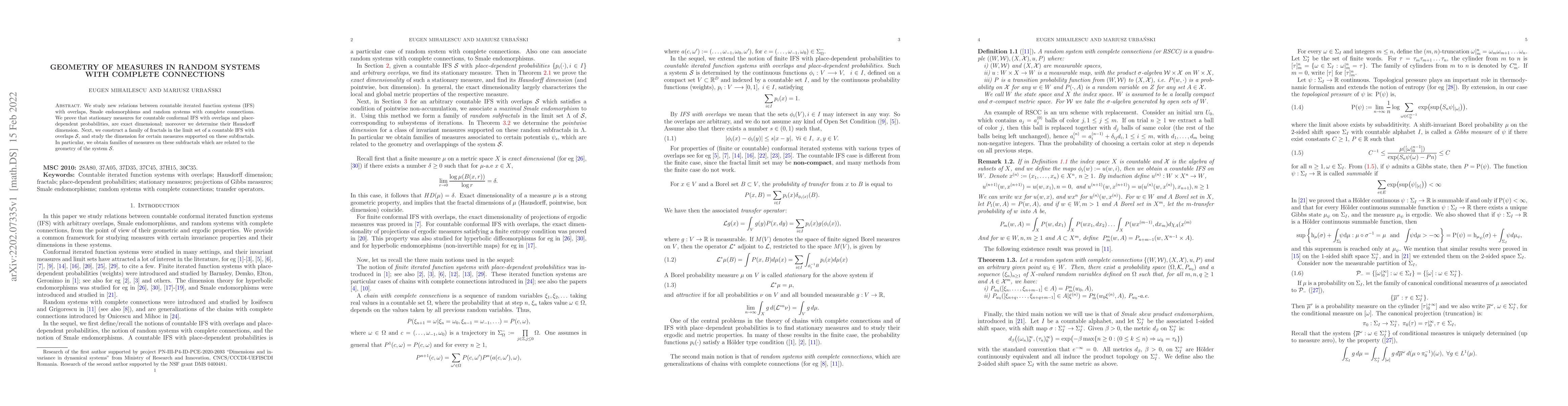 Thumbnail for Geometry of measures in random systems with complete connections