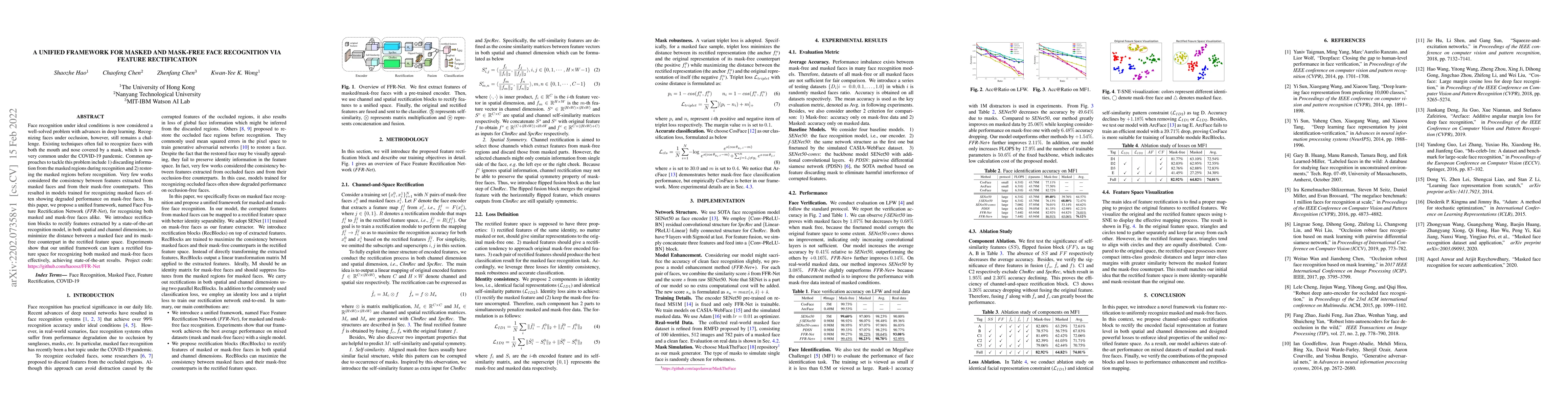 Thumbnail for A Unified Framework for Masked and Mask-Free Face Recognition via
  Feature Rectification