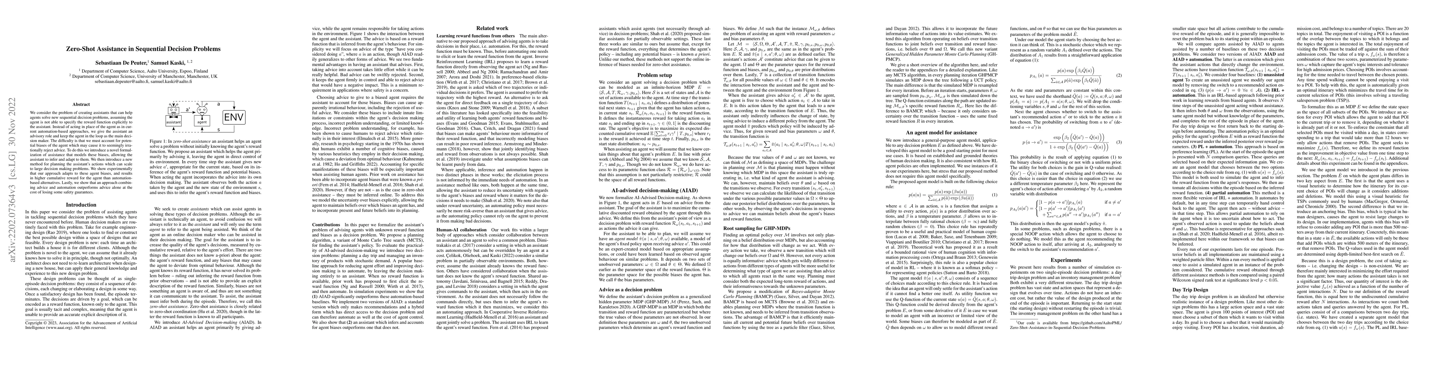 Thumbnail for Zero-Shot Assistance in Sequential Decision Problems