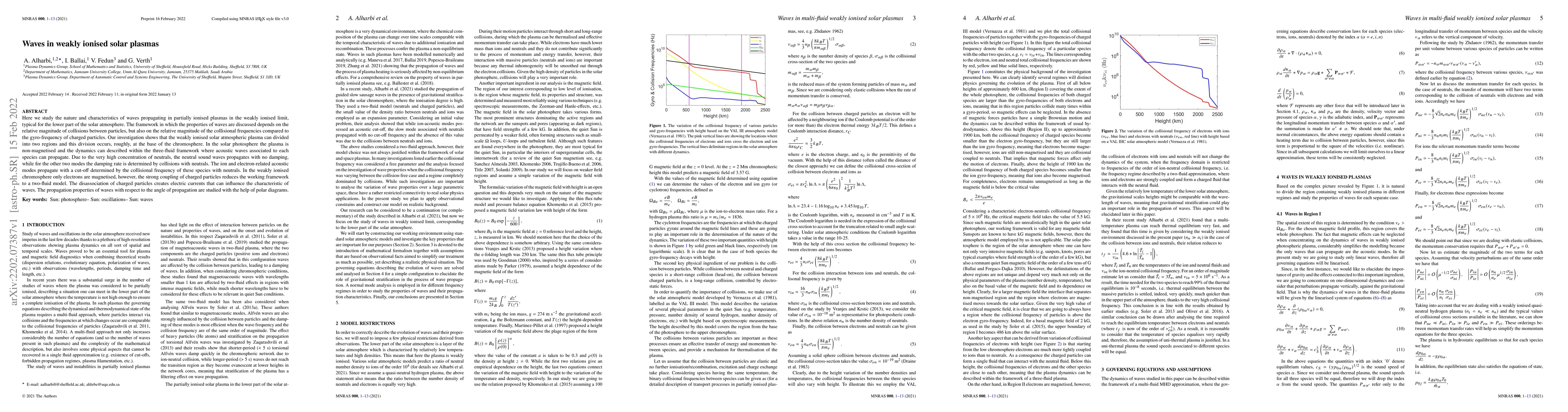 Thumbnail for Waves in weakly ionised solar plasmas