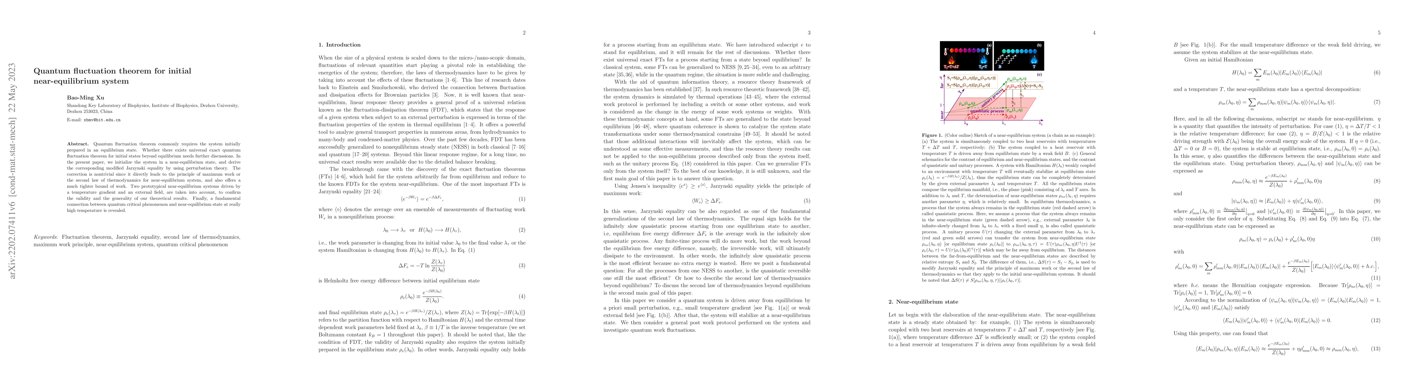 Thumbnail for Quantum fluctuation theorem for initial near-equilibrium system