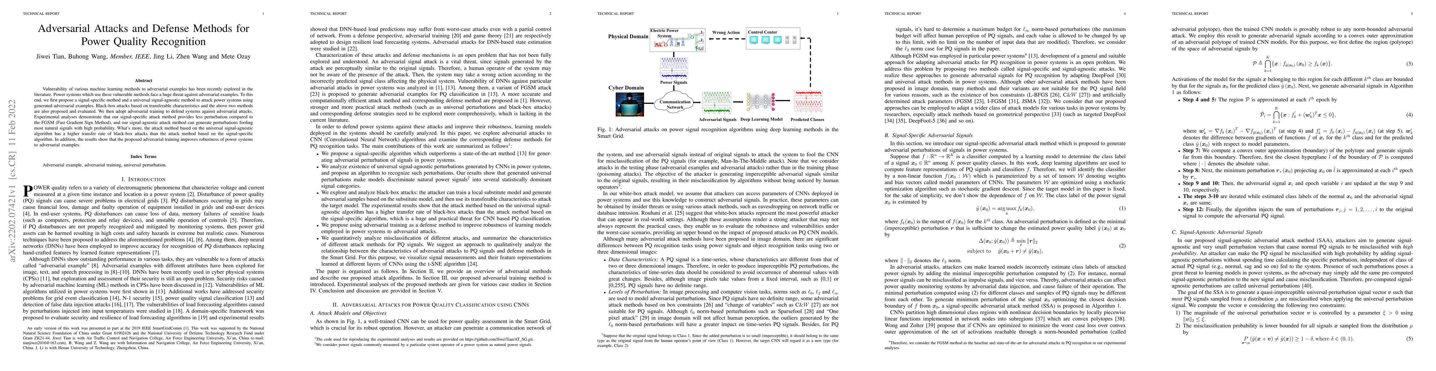 Thumbnail for Adversarial Attacks and Defense Methods for Power Quality Recognition
