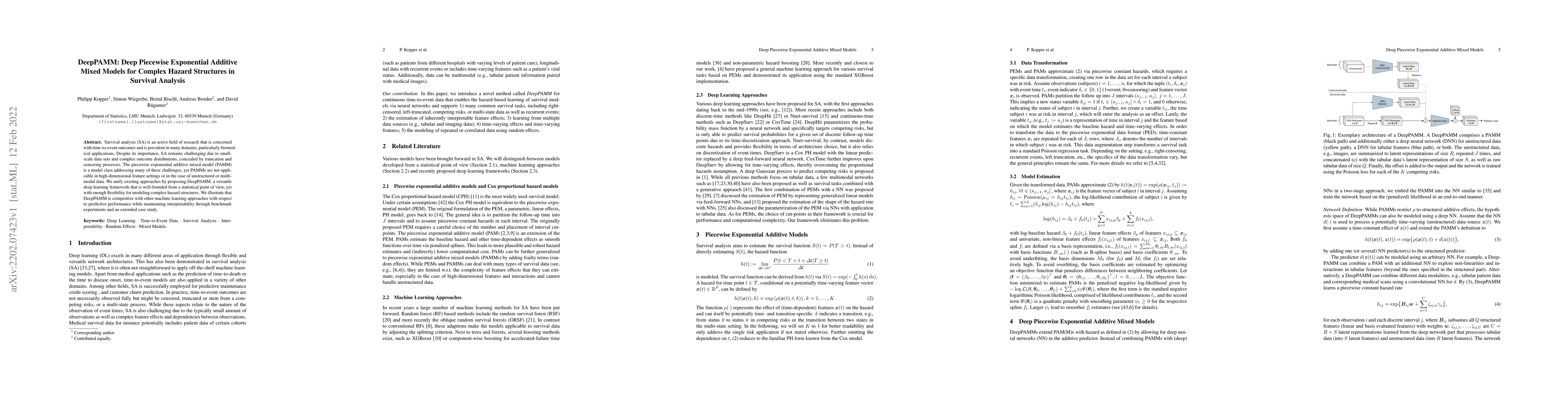 Thumbnail for DeepPAMM: Deep Piecewise Exponential Additive Mixed Models for Complex
  Hazard Structures in Survival Analysis