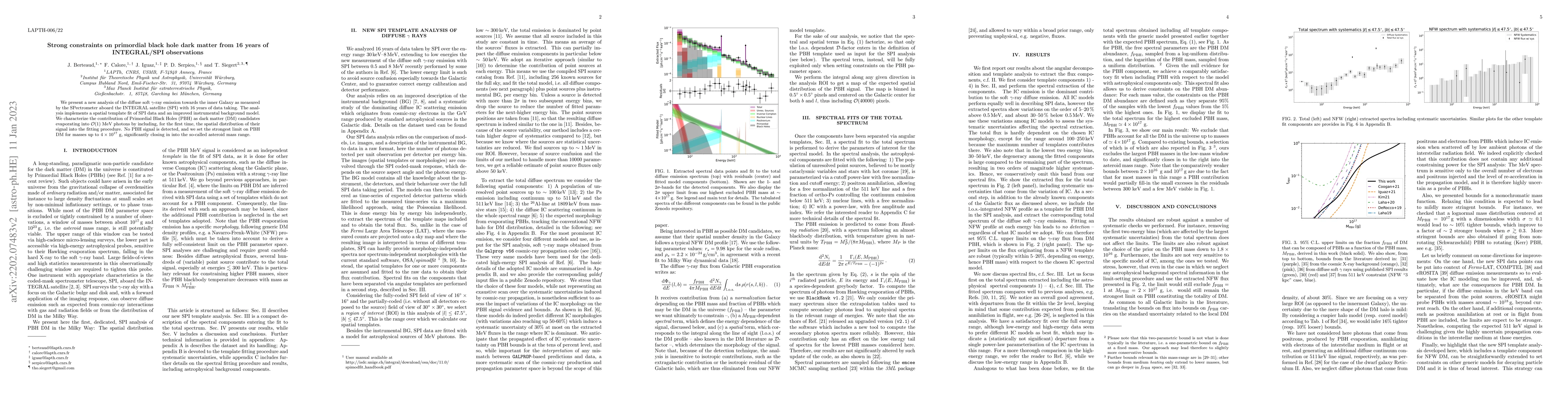 Thumbnail for Strong constraints on primordial black hole dark matter from 16 years of
  INTEGRAL/SPI observations
