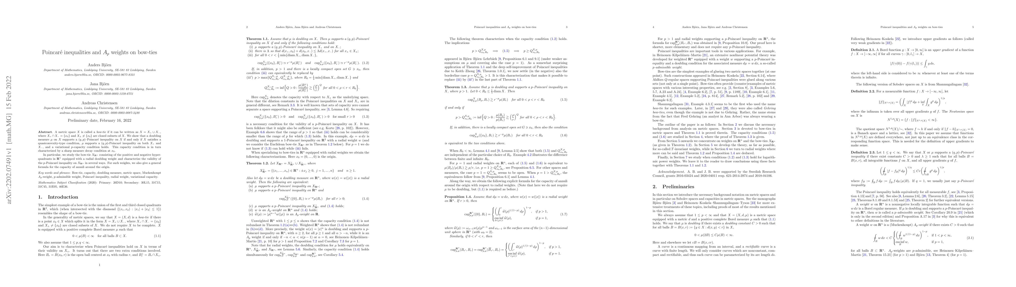 Thumbnail for Poincar\'e inequalities and $A_p$ weights on bow-ties