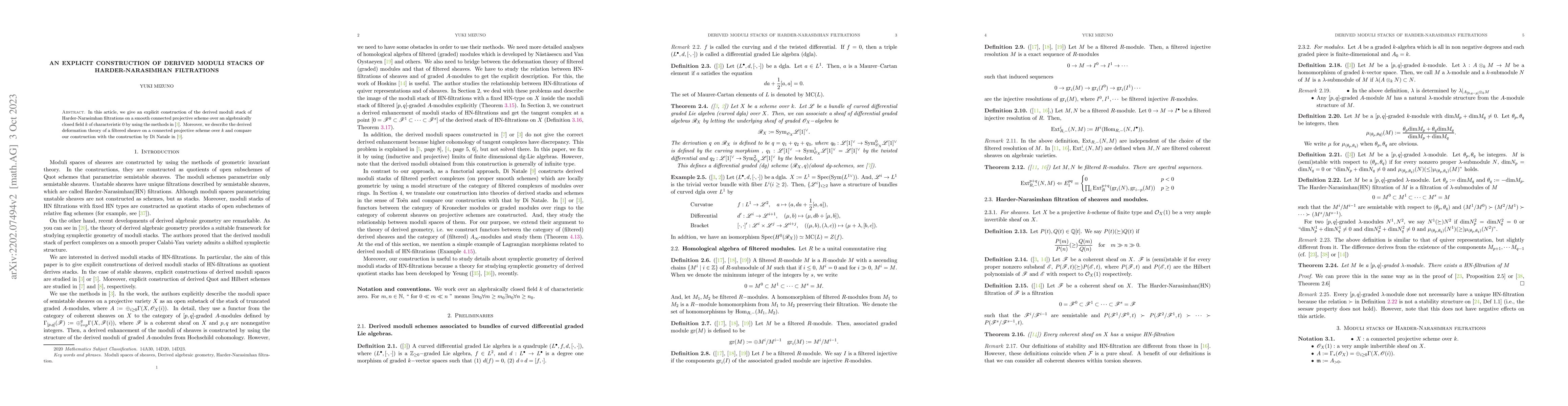 Thumbnail for An explicit construction of derived moduli stacks of Harder-Narasimhan
  filtrations