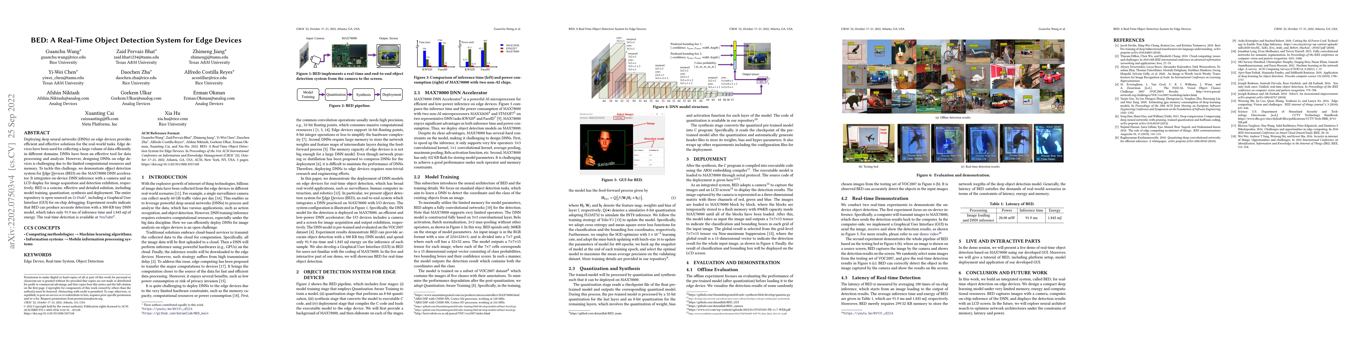 Thumbnail for BED: A Real-Time Object Detection System for Edge Devices