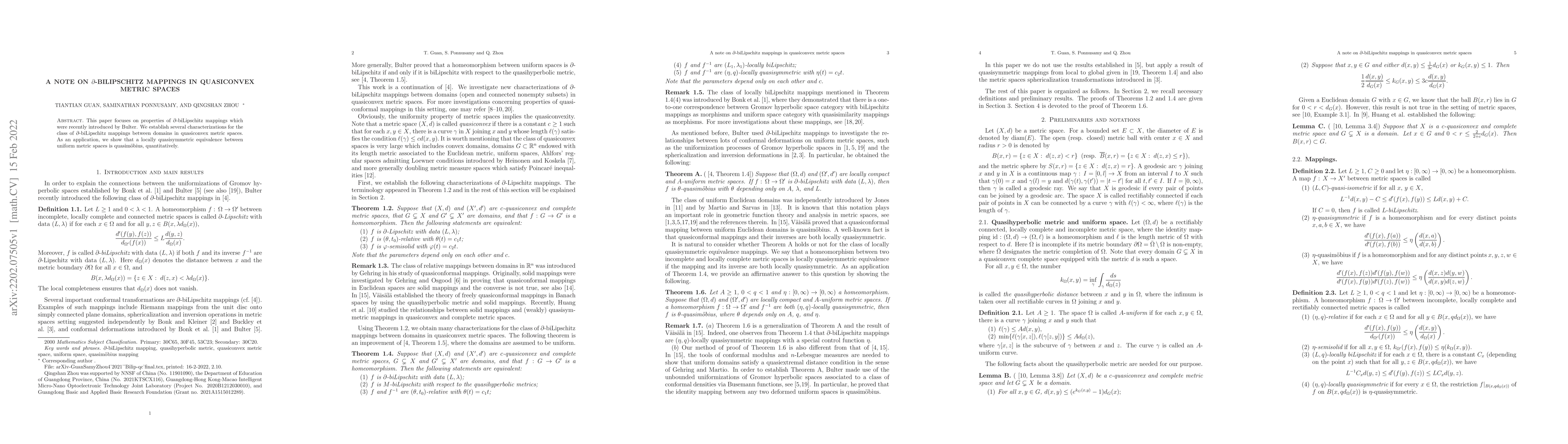 Thumbnail for A note on $\partial$-bilipschitz mappings in quasiconvex metric spaces