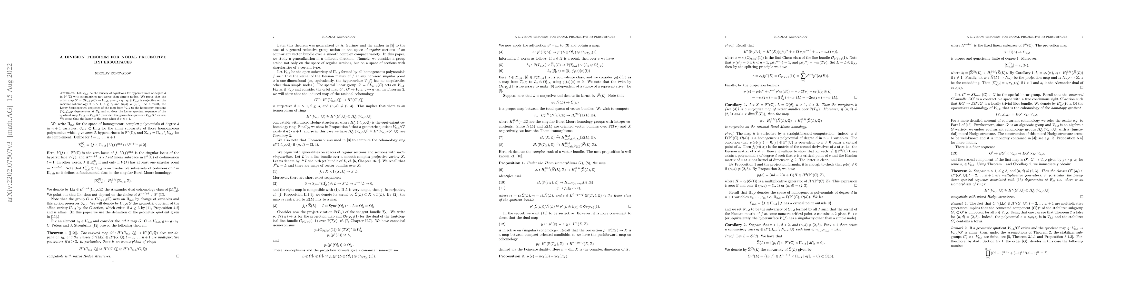 Thumbnail for A Division Theorem for Nodal Projective Hypersurfaces
