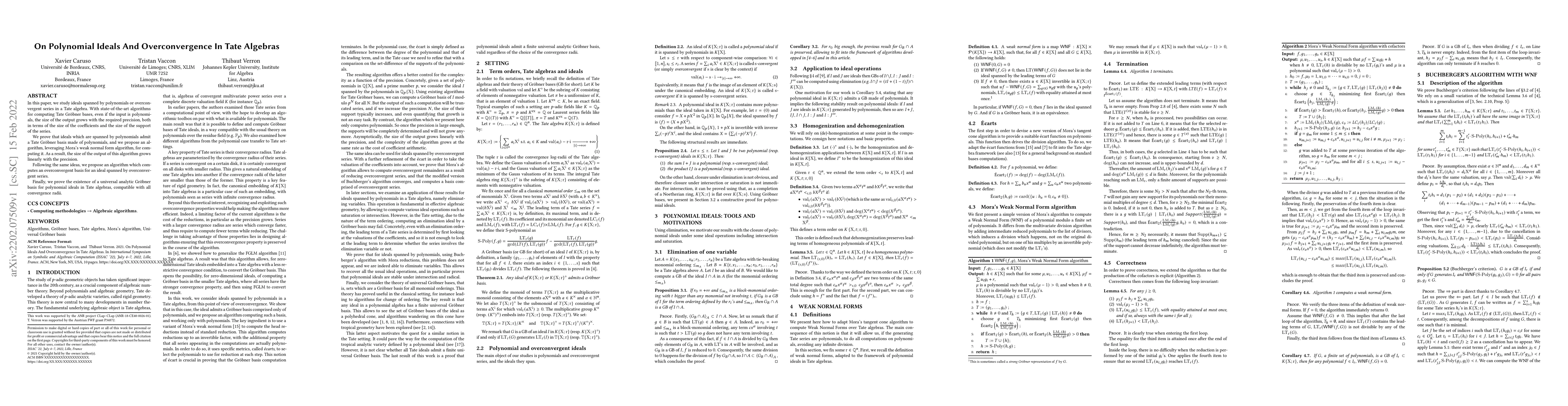 Thumbnail for On Polynomial Ideals And Overconvergence In Tate Algebras