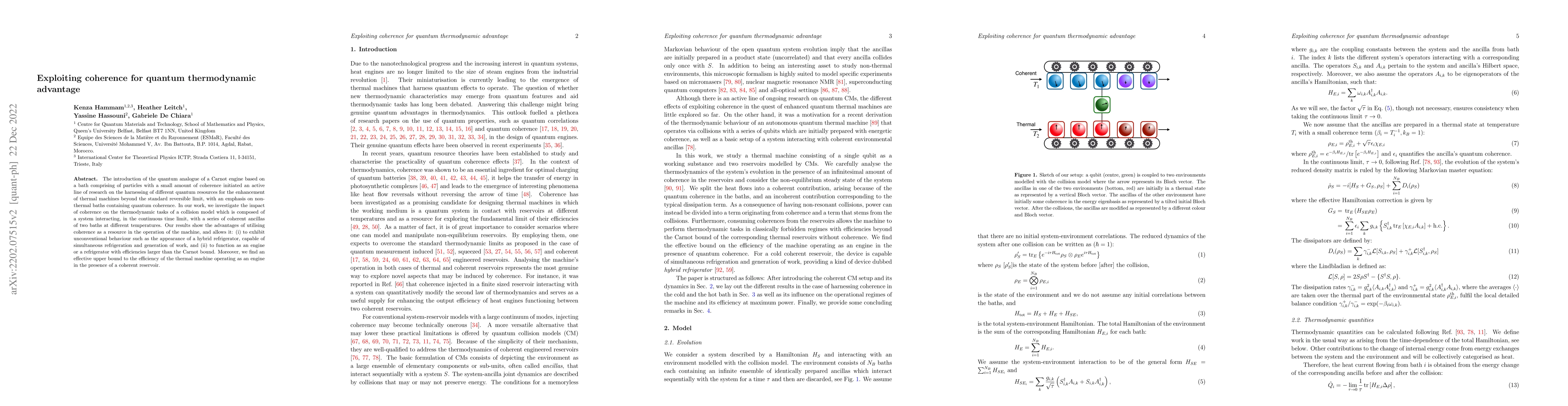 Thumbnail for Exploiting coherence for quantum thermodynamic advantage