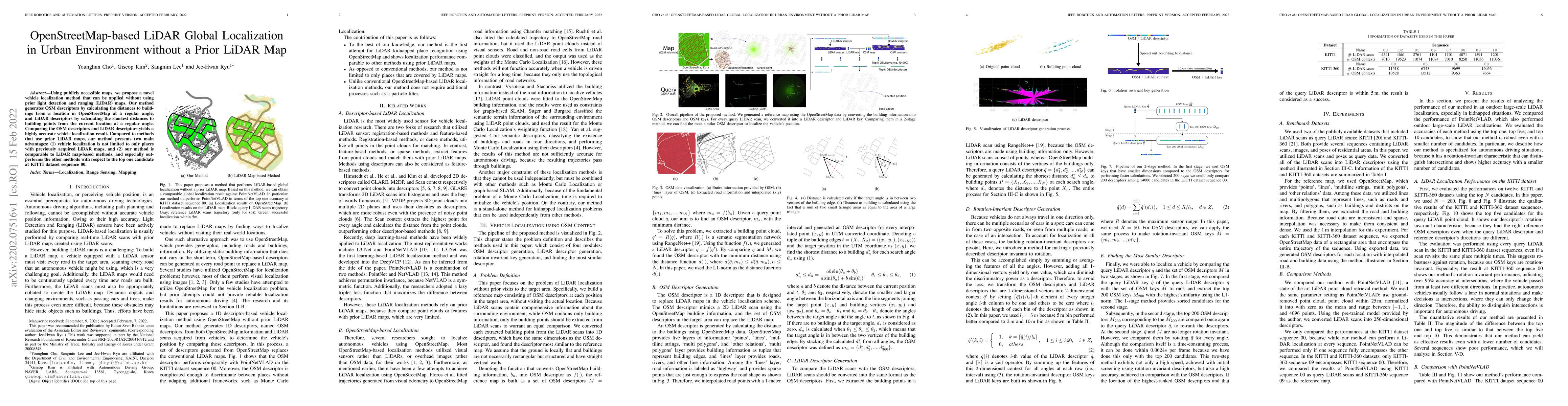 Thumbnail for OpenStreetMap-based LiDAR Global Localization in Urban Environment
  without a Prior LiDAR Map
