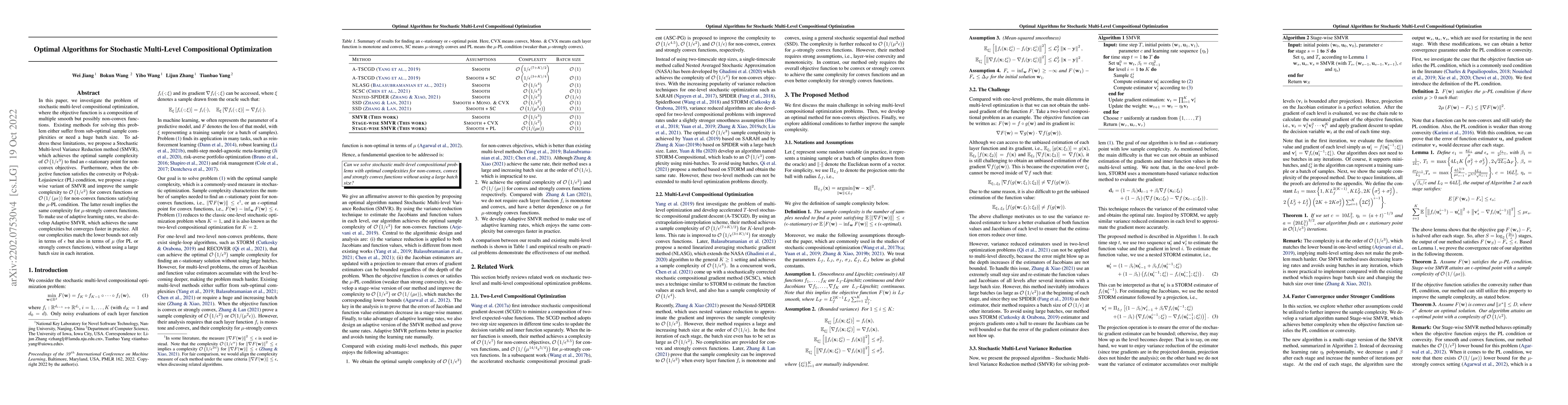 Thumbnail for Optimal Algorithms for Stochastic Multi-Level Compositional Optimization