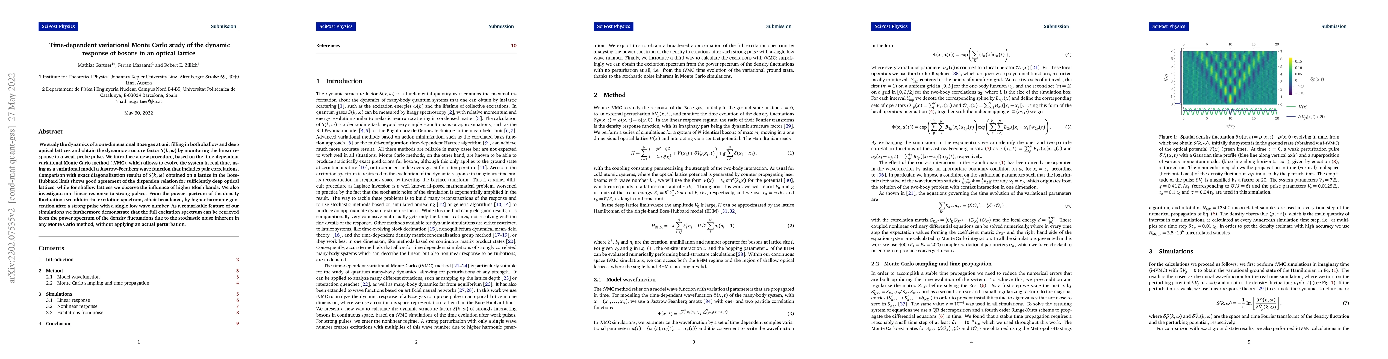 Thumbnail for Time-dependent variational Monte Carlo study of the dynamic response of
  bosons in an optical lattice