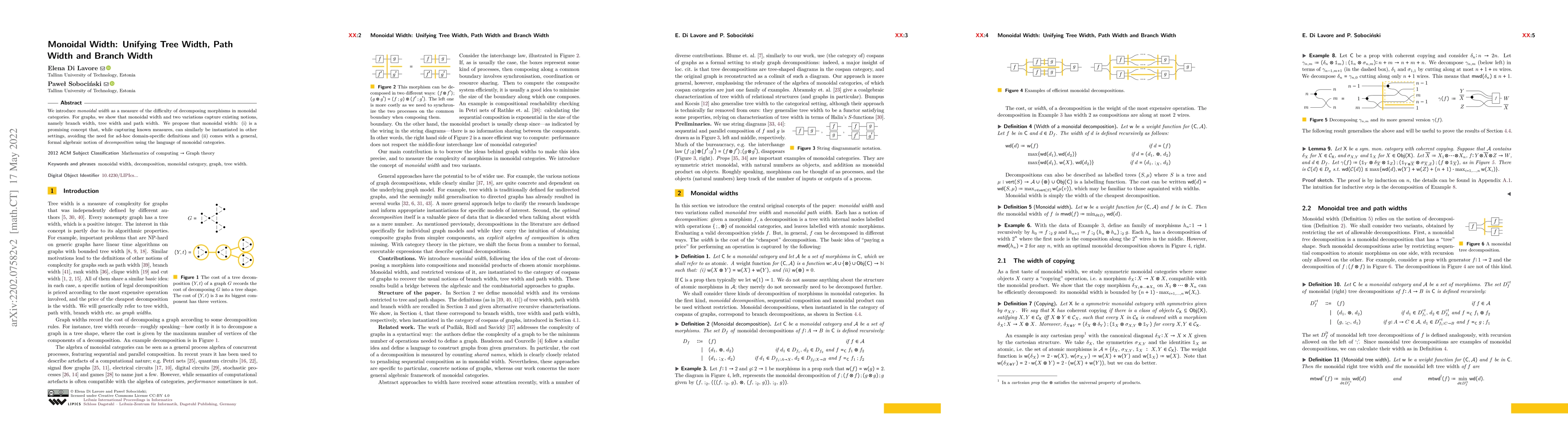 Thumbnail for Monoidal Width: Unifying Tree Width, Path Width and Branch Width